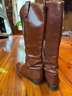 Frye Cognac Brown Tall Leather Riding Boots